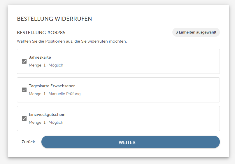 Widerruf-Auswahl