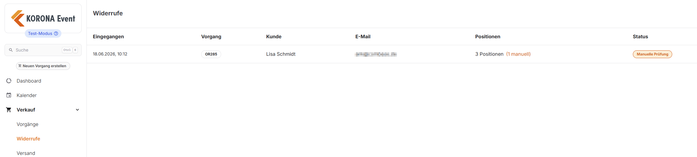 Widerruf-Liste